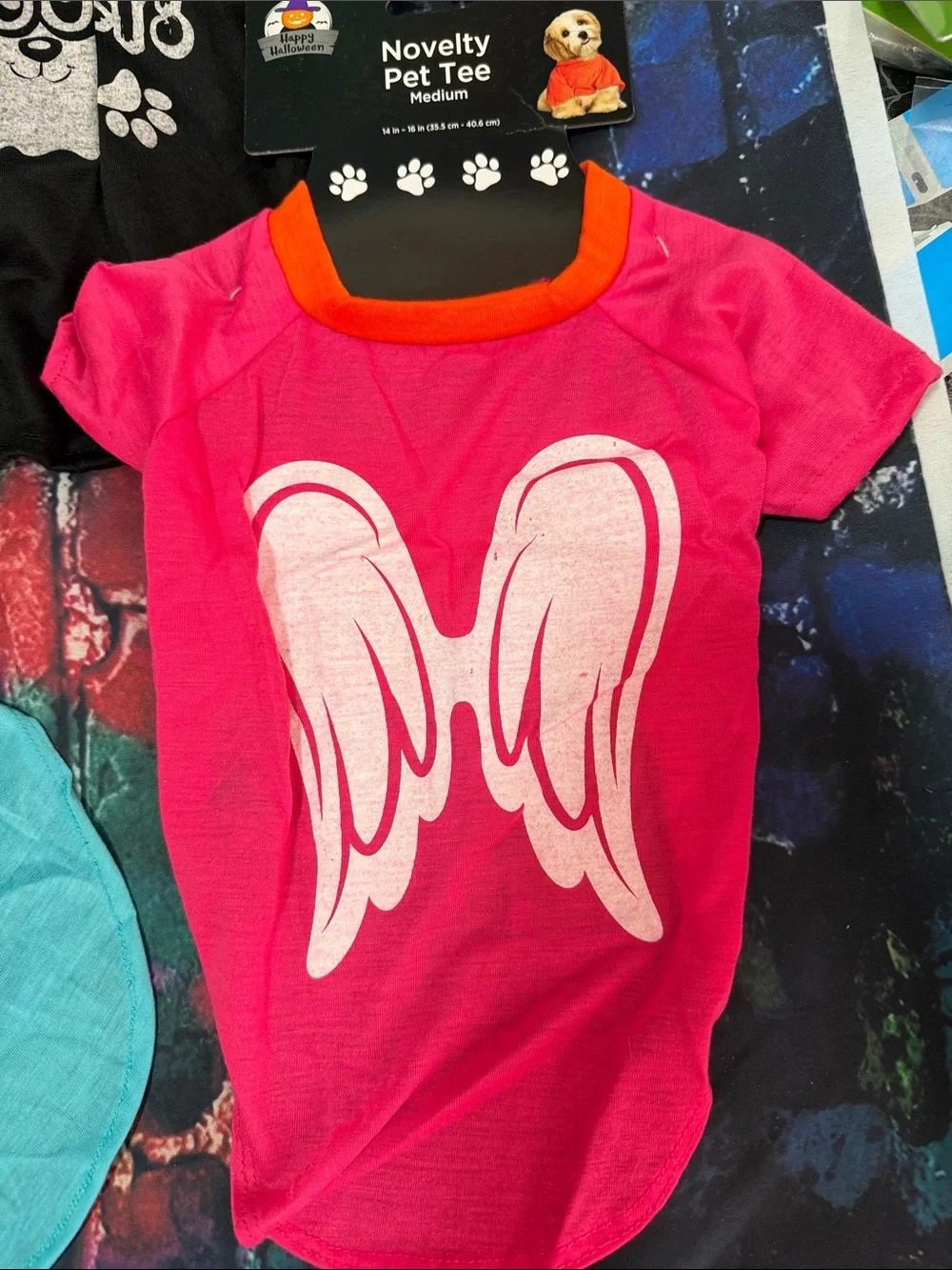 Novelty Pet Tee — Black, Teal & Pink Dog Shirts (Set)